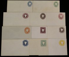 1857-59 QV Embossed Stationery Envelopes - A Complete Set Of Eleven Vals 1d - 2s Incl. The 1868 10d, All Unused & Very F - Other & Unclassified