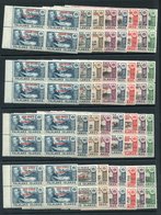 1944 Defin Sets Of Eight In UM Marginal Blocks Of Four, SG.A1/8, B1/8, C1/8 & D1/8, Odd Minor Tone, Generally Fine. (128 - Other & Unclassified