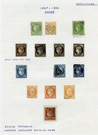 1849-76 U Collection On Leaves Incl. 1849 Ceres 20c (4), 25c (3), 1852-53 Napoleon (13), 25c (4) - Poor, 1853 1c (7), 5c - Other & Unclassified