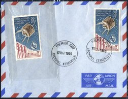 FRENCH SOUTHERN & ANTARCTIC TERRITORIES 1965 Air 30f Syncom Satellite Single Used On An Airmail Env On The First Day Of  - Altri & Non Classificati