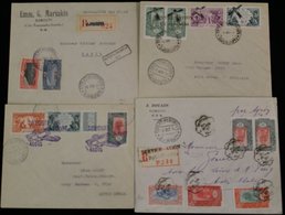 SOMALI COAST 1930-35 First Flight Covers (4) - 1930 Oct 31st Djibouti - Addis Ababa Reg Cover Mainly Franked With Cachet - Autres & Non Classés