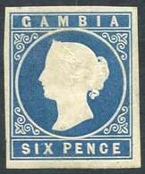 1869-72 6d Blue (pale Shade), No Wmk, Good To Large Margins, Embossing Slightly Flattened, M, SG.3a, Cat. £600. - Altri & Non Classificati