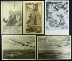 1930-40's Aviation Cards (5) Incl. Nazi Gliders, Pilot Etc. - Autres & Non Classés