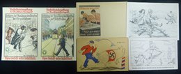 1930's Accident Prevention Cards (5) Plus A Further Eight Cards 1940's Incl. Dutch Propaganda Card Showing A Dutchman Ki - Autres & Non Classés