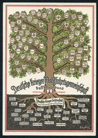 1930's War Veteran Welfare Donation Card From The Kyffhaenserbund Veterans Organisation, Shows German Oak Tree Branches  - Autres & Non Classés