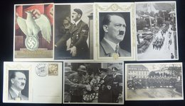 1930's-40's Propaganda Cards Featuring Hitler's 50th Birthday, Hitler Making A Speech, 1937 Nurnberg Rally Etc. (7) - Other & Unclassified