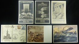 1930's-40's Propaganda/advertising/stationery Cards (14) Incl. 1930's Automobile Promotional Cards (4), Seaplane, Machin - Other & Unclassified