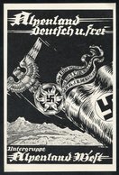 1932 Propaganda Card Celebrating Austrian Alpine Troops 'German & Free.' Scarce. (1) - Autres & Non Classés