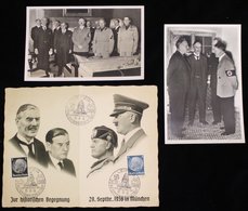 1938 Munich Four-Power Conference - Two Photographic Cards &folding Card Commemorating The Conference, Each Shows The Fo - Altri & Non Classificati