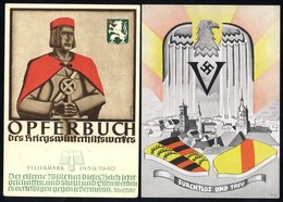 1939 Fearless & Loyal Propaganda Card For 1939-40 War Winterhilfswerk, Another For 1939-40 Sacrificial Book Of The War W - Altri & Non Classificati