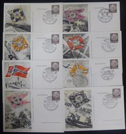 1941 Set Of Eight Special 6pf Stationery Cards Commemorating Hitler's 52nd Birthday, Each With Illustrated Special Pmks, - Altri & Non Classificati