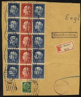 1954 Humanitarian Relief Fund 20f Red Strip Of Four & Single, Plus 40pf Blue Strip Of Five, Strip Of Three (one With Fau - Altri & Non Classificati