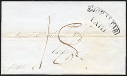 1840 Folded Letter To Cadiz With A Type 2 'GIBRALTAR PAID' Handstamp And Manuscript '18' (Reals) Both On The Face. - Altri & Non Classificati
