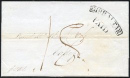 1840 Folded Letter To Cadiz With A Type 2 'GIBRALTAR PAID' Handstamp And Manuscript '18' (Reals) Both On The Face. - Other & Unclassified