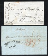 1840 Folded Letter To Cadiz With A Type 2 GIBRALTAR PAID Handstamp In Black And A Red Manuscript '6' And '9q' Denoting B - Autres & Non Classés