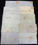 1840-68 Letters To Cadiz (3) - Two With 4c Stamps, One With A 50mls, A Letter To Porto With A Blue '300' Marking, Two Le - Autres & Non Classés