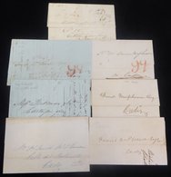 1841-48 4 Folded Letters All From Gibraltar To Spain With No Postal Markings (3 To Cadiz, 1 To Seville). Also An 1831 Le - Other & Unclassified