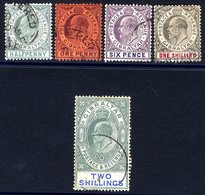 1904-08 MCCA ½d, 1d, 6d, 1s & 2s, FU, SG.56/7, 60/62. (5) Cat. £190 - Altri & Non Classificati