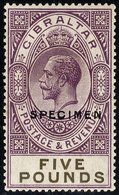 1925-32 MSCA £5 Violet & Black, Optd SPECIMEN, Superb Colour Fresh O.g. (gum Slightly Brownish As Often Found), SG.108s, - Other & Unclassified