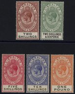 1925-32 New Values & Colours Changed MSCA 2s - £1, Fine M (2s Gum Bend), SG.103/107. (5) Cat. £259 - Other & Unclassified