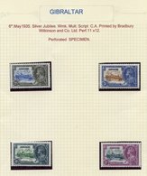 1935 Jubilee Set Perf SPECIMEN, Basic Set M, Another FU, 'extra Flagstaff' Varieties On Corner Marginal Blocks Of 2d & 1 - Altri & Non Classificati