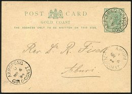 1894 (6 Mar) ½d Stationery Card To Aburi, Cancelled By Superb 'AKROPONG/GOLD COAST' C.d.s. With Another Strike In Opposi - Altri & Non Classificati