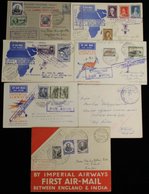 1929-54 First Flight Covers (7) Incl. 1929 Imp AW Athens - London Official Cacheted Cover, 1931 Imp AW Athens - Kisumu O - Altri & Non Classificati