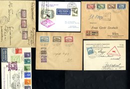 1918-33 Range Of Six Flown Covers From 1918 2nd Military Flight Budapest - Vienna, Franking Incl. 1918 Air Stamp Pair, 1 - Autres & Non Classés