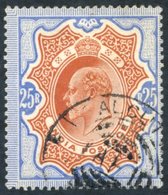 1902-11 25r Brownish Orange & Blue Fresh Example, Centred To Right With Neat Calcutta Telegraphic Cancellation. SG.147. - Altri & Non Classificati