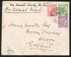 1920 Jan 23rd RAF Experimental First Flight Karachi  - Bombay (RAF Stationery Envelope) Onto Dorey Tracey Devon. - Other & Unclassified