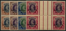 CHAMBA OFFICIALS 1938-40 1r To 10r In Gutter Blocks Of Four, Usual Toned Gum, SG.O68/71. (16) Cat. £1546 - Altri & Non Classificati