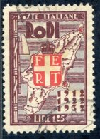 Rhodes 1932 20th Anniv Of Italian Occupation 25l Scarlet, Chocolate & Pale Blue, FU, SG.115 (Sass 74). Cat. £1300 - Other & Unclassified