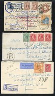 1917-69 Group Of Registered Envelopes (22) To England Or The USA, Four Are Postal Stationery Envelopes, All Commercial.  - Autres & Non Classés