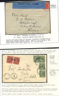 1915-55 Accumulation Of 23 Covers Or Cards Incl. 1915 Incoming Censored Cover From India, 1916 Censored Cover With Opene - Other & Unclassified