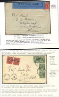 1915-55 Accumulation Of 23 Covers Or Cards Incl. 1915 Incoming Censored Cover From India, 1916 Censored Cover With Opene - Altri & Non Classificati