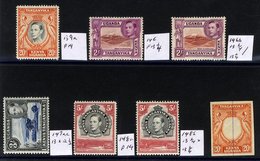 1938-54 KGVI Better Items Comprising 20c P.14 (SG.139a), 2s (SG.146 & 146b), 3s P.13 X 12½ (SG.147a), 5s (SG.148a & 148b - Autres & Non Classés