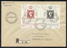 1952 May 24th National Philatelic Exhibition 'CENTILUX' 2f + 4f Pair On Cover, Tied Exhibition Cancel On The First Day. - Autres & Non Classés