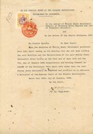 1920 Supreme Court Document Bearing 1912-23 $500 Purple & Orange-brown (SG.215) M/Sheet & Embossed Red H/stamp. Rare Fra - Altri & Non Classificati