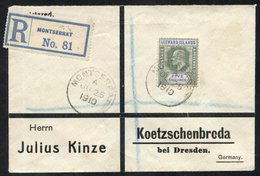 1910 Registered Cover To Dresden, Germany, Franked Leewards KEVII 5s, Tied Montserrat/A/Ju 25/1910' C.d.s, Reverse Londo - Other & Unclassified