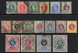 1902-03 'POSTAGE REVENUE' Set VFU, SG.127/139, 1902 CCC 5s, 10s, £1 & £1.10s VFU, SG.140/143. (17) Cat. £400 - Other & Unclassified