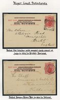 POSTAL STATIONERY Range Comprising Cards With Oil Rivers 1892-93 ½d (2) Unused & 1d Unused & Used (3). Registered Env 18 - Other & Unclassified