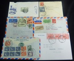 Small Accumulation Of Covers (18), Mainly Sent Airmail To Europe. One 1950's Underpaid Advertising Cover For Fishing Gea - Altri & Non Classificati