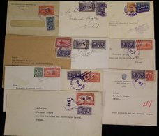 1942-44 Internal Covers (10) With Different Black Or Violet Pmks Incl. Rubber, All Incl. Obligatory Tax Stamps. Visit Ag - Other & Unclassified