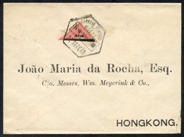 MACAO 1911 2a On 4a Bisected On Commercial Cover 1914 From Macao To Hong Kong, Bisect Tied By Hexagonal D/stamp (24.3.14 - Altri & Non Classificati