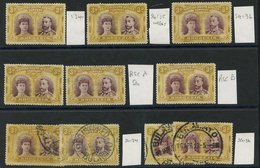 1910-13 3d Double Heads Selection Of Ten, M Incl. SG.134, 135 & 136, RSC 'A' (2) M, RSC 'B' (4) Good To FU. (10) - Altri & Non Classificati