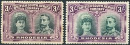 1910-13 3s Double Heads, SG.158 (a Few Minor Tones) & RSC 'A,' Fine M. (2) Cat. £500 - Altri & Non Classificati