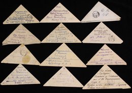 1940's Accumulation Of Fifty Triangular Letters Sent By Soviet Soldiers During WWII, All Bear Appropriate Postal Marking - Other & Unclassified