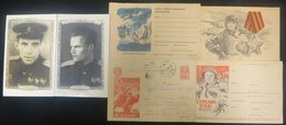 1940's Letter Cards Mainly Illustrated (30) With Military Scenes, Also Photographic Cards (8) Depicting Heroes Of Russia - Altri & Non Classificati