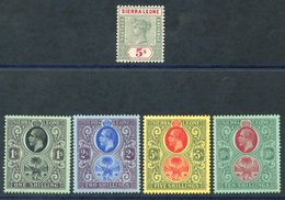 1896-97 5s Green & Carmine, Fine M, SG.52, 1912-21 MCCA 1s, 2s, 5s & 10s M, SG.124a, 125/7. (5) Cat. £239 - Altri & Non Classificati