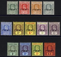 1907-12 MCCA Complete Set Ovptd SPECIMEN, Fine Fresh M, (£1 Slight Chalk Rubbing) SG.99s/111s. (13) Cat. £400 - Other & Unclassified